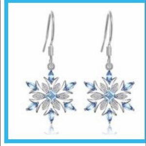 Snowflake blue topaz earrings
